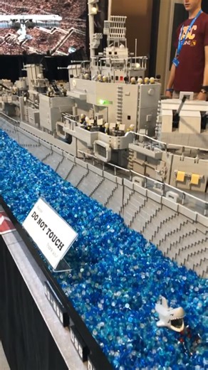 Daniel Siskind on Instagram: "Gearing class destroyer USS O’Hare, in WW2 configuration, built from LEGO bricks and crewed by custom minifigures with @brickarms accessories. Custom lighting created by @brickstuff . This model is permanently displayed at Brickmania’s Chicago store in Schaumburg, Illinois. She was built by the Brickmania Design Team in under a month. #brickmania #brickmaniatoys #chicago #brickarms #lego"