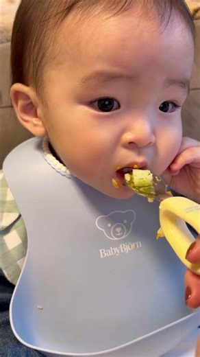 鮭わかめご飯、かぼちゃ、青のりポテト全部完食👏初めて青のりポテト作ったから最初は口から出されたけど完食してくれたよ🤭#1歳 #1歳2ヶ月 #1歳児 #離乳食 #幼児食