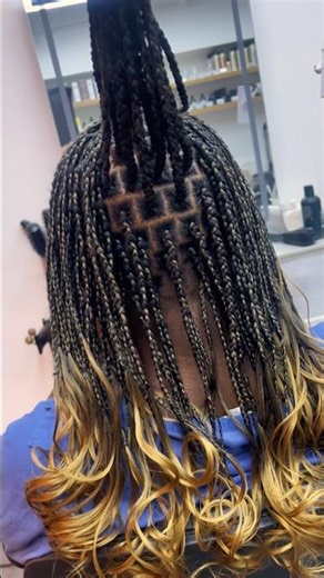 Box braid with curly hair