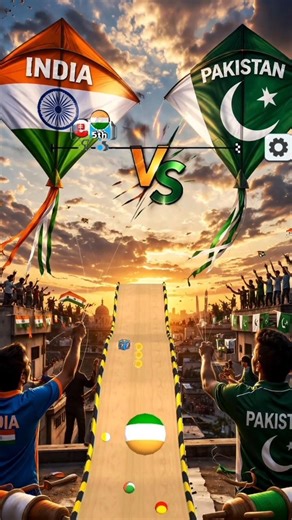 🇮🇳India vs 🇵🇰 Pakistan kite challenge race Bharat mata ki jai 🙏 (level-7) #ytshorts #shorts