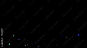 Abstract background with particle motion background. Colorful particles shining motion explosion. Shimmering Glittering Particles Bokeh. Christmas, New Year, holiday, wedding 4k video.