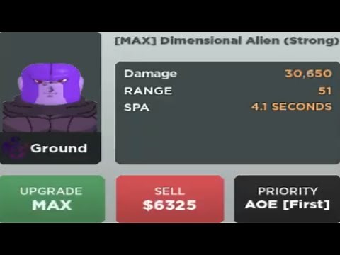 ASTD [MAX] Dimensional Alien 6 Star (Strong) SHOWCASE | All Star Tower Defense