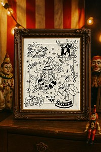Vintage Circus Tattoo Flash Sheet – American Traditional Design (digital Download) - Etsy Canada
