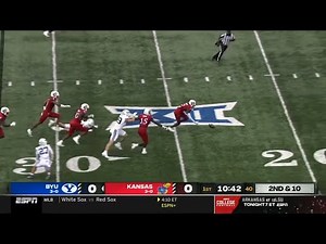 Kansas DB Cobee Bryant HUGE HIT leads to fumble return TD vs BYU