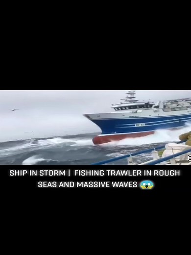 Ship in Storm Fishing Trawler in Rough Seas and Massive Waves� # #MightyOcean