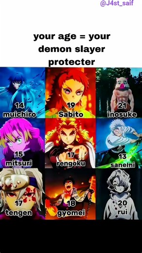 Your age = your Demon Slayer protector 🔥⚔️Kaun mila tumhe? 👀👇