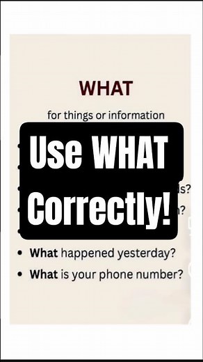 How to Use “WHAT” in English | Easy Question Examples