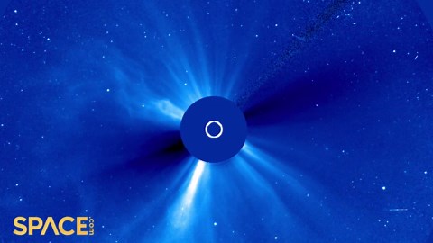 Big Coronal Mass Ejection From Sun's Farside Via SOHO Spacecraft