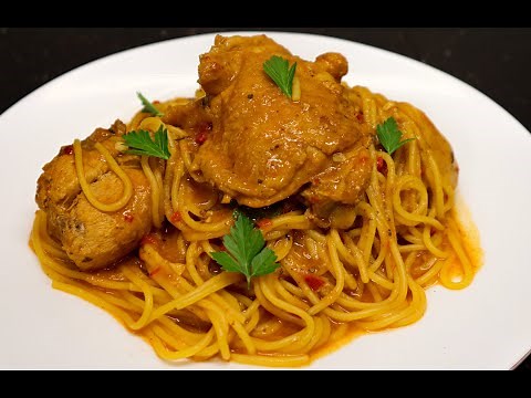 SPAGHETTI WITH CHICKEN (Easy and Delicious)