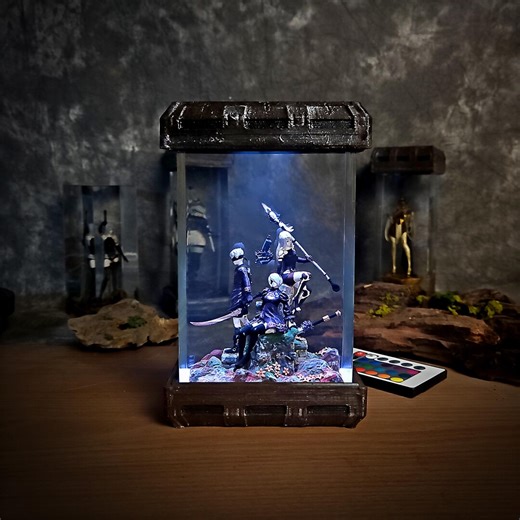 Anime Sci Fi Diorama Lamp, LED Resin Display Light, Dark Fantasy Collectible, Gamer Desk Decor, RGB Night Lamp - Etsy