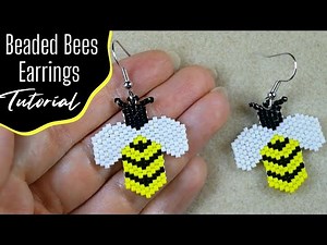 Beaded Bees Earrings - Tutorial. How to make a beaded bee?