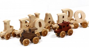 Personalized Wooden Name Train: Handcrafted Exotic Wood Toy Decor - Etsy