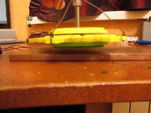 Lenz's law - hovering a spinning disk of magnets above a slab of copper