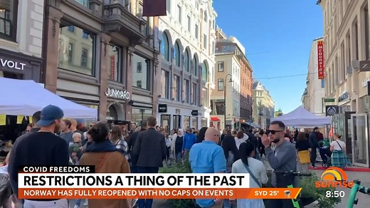 Norway has ditched all of its COVID-19 restrictions, even social distancing, as the nation returns to "normal daily life". | Sunrise