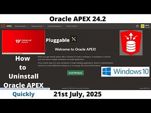 How to Uninstall Oracle APEX 24.2 | DB 19c Pluggable | Windows 10 | Omar Baig | Quickly