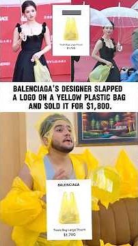 Balenciaga's designer slapped a logo on a yellow plastic bag and sold it for $1,800. #news #foryou