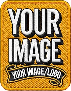 Custom Embroidered Patch – Customize Logo, Image, Text - Personalized Iron-On, Sew-On, Hook & Loop Patches for Clothing, Hats, Backpacks, Jackets, Uniforms, Christmas - Rectangle Shape