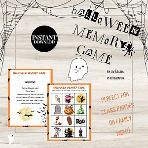 Halloween Memory Game/halloween Games/halloween Activities/fall Activities/halloween Printable/halloween Digital - Etsy