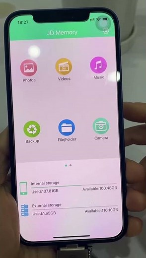 JSL JDTDC Apple MFi Certified iPhone Photo Stick for iPhone iPad JD Memory One Click Backup