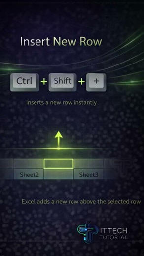 Excel Row Adding Short key #ittechtutorial #excel #exceltips