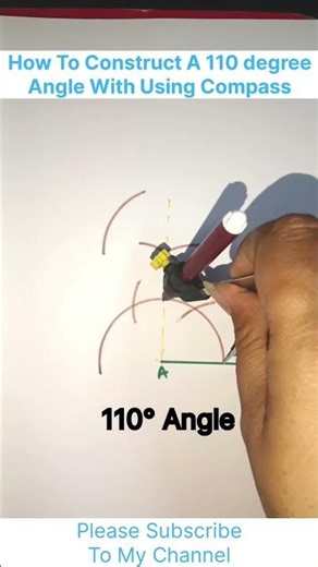 How to construct 110 degree angle using compass 110° angle #youtube #trending #ytshorts #viral#maths