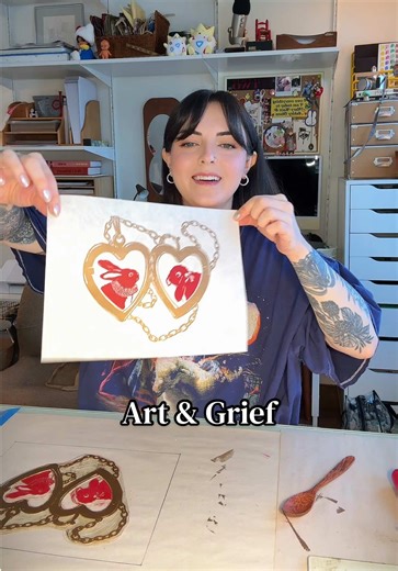 Forget-Me-Not Multicolor Linocut Print on Mulberry Paper