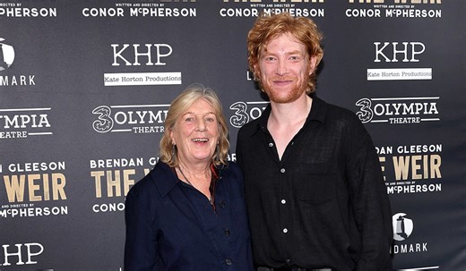Domhnall and his mum Mary cheer on Brendan Gleeson in his new show