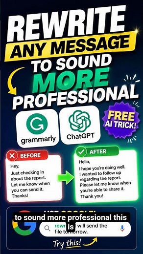 Rewrite Any Message to Sound More Professional (FREE AI Trick)