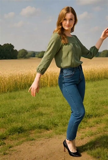 A pretty woman is dancing, fashion, model, beautiful lady