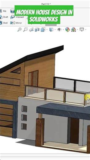 Modern house design in Solidworks #shorts #youtubeshorts #modernhouse #solidworks