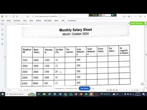 Monthly Salary Sheet & Google Form NSDA Computer Operation Level-3