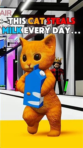 This cat stole milk every day... but the reason made me cry 🥺🐱 #roblox #brookhaven