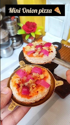 Mini Onion Pizza | Mini Real Foods | Mini Cooking| Tiny Cooking| Miniature Cooking #trending #mini