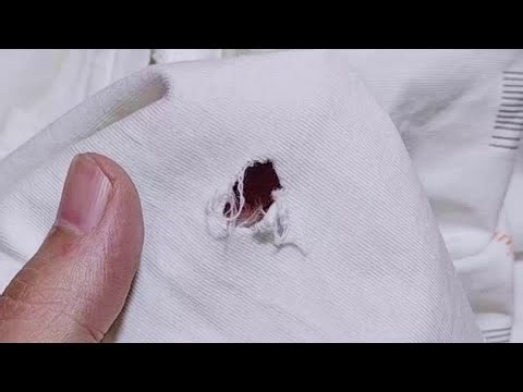 There is nothing easier than this method to repair a hole in a T-shirt without leaving a trace