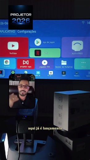 Novo projetor inteligente A1: Sistema Android, Full HD 1920x1080, Bluetooth, Wi-Fi