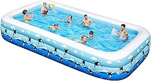 Amazon.com: Extra Large Inflatable Pool for Kids Adults, 145" X 74" X 22" Full Size Family Blow Up Pool, Oversized Swimming Pools Above Ground for Backyard Home Garden Lawn Indoor Outdoor (Air Pump Not Included) : Patio, Lawn & Garden