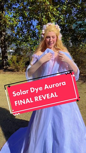 Replying to @wodapoparuwce SOLAR DYE make it pink, make it blue! Princess Aurora is finally finished. PART TWO of dyeing and drying this cosplay is now live on Utube!! I really enjoyed this project and cant wait to share my next solar dye coslay with you! #solardye #colorchanging