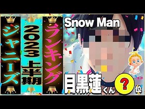 🔥JS🔥人気ランキング🔥2023上半期🔥SnowMan目黒蓮⭐キンプリ永瀬廉⭐SixTONES松村北斗⭐セクゾ菊池風磨⭐嵐⭐山田涼介⭐なにわ男子道枝駿佑⛄️スノーマン佐久間大介⛄️