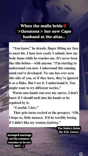 When the mafia bride ✨Threatens ✨ her new C a p o husband at the altar… but he likes it