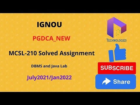 MCSL-210 Solved Assignment || JULY-21/JAN 2022|| PGDCA New || IGNOU || DalalTechnologies