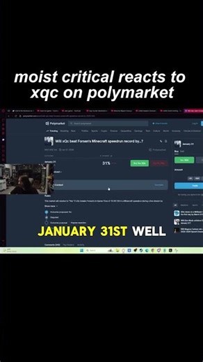 Moist critical reacts to xqc on polymarket #viralitypoly