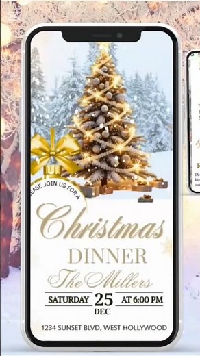 Christmas Party Invitation Template | Canva Editable + Free RSVP Tracker | Instant Download