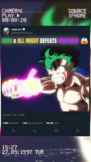 DEKU & ALL MIGHT DEFEATS WOLFRAM 😱 | #animeedit #myheroacademia