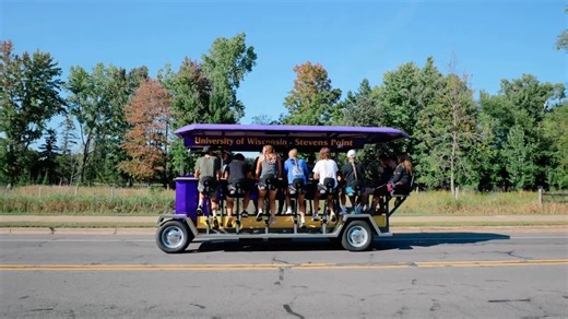 PedalPoint Tours are back at #UWSP! Tour our campus in a fun and sustainable way through our 90-minute pedal bike tour! Sign up to experience it for yourself here: https://bit.ly/3qFT7dA | UW-Stevens Point