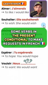 7K views · 189 reactions | Some verbs in the present conditional to make requests in French | Learn French with Moh and Alain #frenchverbs #speakfrench | OuiTeach & French Becomes Easy | Facebook