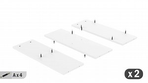 FUFU&GAGA 72.4 in. W U-Shaped White Wood Computer Desk Adjustable Height Desk Office Home Workstation with Cabinet, Bookshelf KF460034-012-c