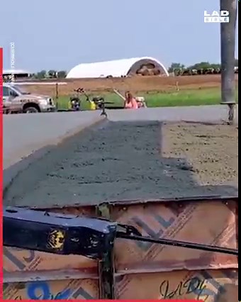 1.1M views · 958 reactions | The process of rolling out concrete is seriously satisfying to watch!  | LADbible | Facebook