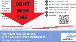 Did you get a bill for an NC toll road? Even if it's a mistake, you need to dispute it in 30 days