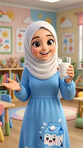 🥛 Milk Song for Kids | Fun Nursery Rhyme #comedyshorts #cartoon #cute #baby #kidssong #babysongs