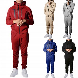 [Hot Item] Wholesale Men Sweat Suits Zipper Jacket Hoodie Pants 2 Pieces Hoodie Set Jogging Suit Tech Fleece Track Suit Custom Logo Jacket Tracksuits for Men